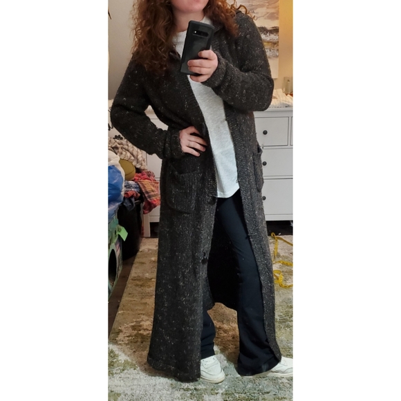 MODA International Brown Open Y2k Duster Sweater - Picture 2 of 7